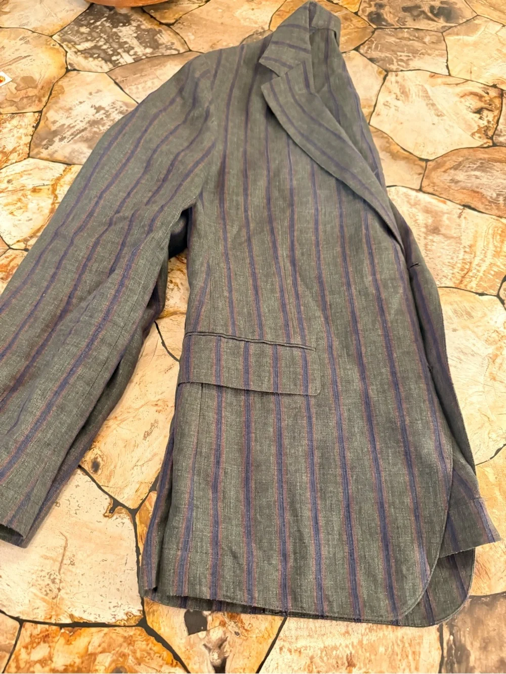 Bonobos Slim Fit Linen Sport Coat Blazer 40S Olive Stripe Made in Italy